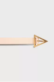 Leather belt with triangle buckle