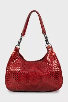 Red wicker bag