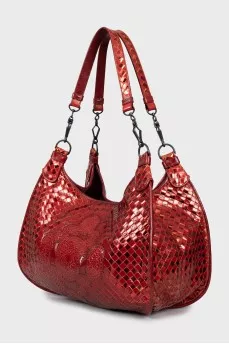 Red wicker bag