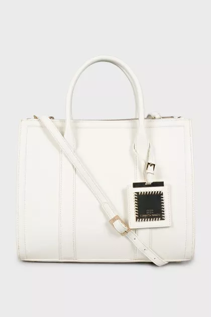 Eco-leather tote bag with tag
