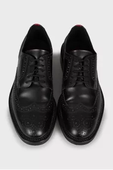 Men's black leather brogues