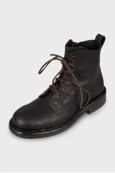 Men's brown leather boots