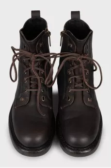 Men's brown leather boots