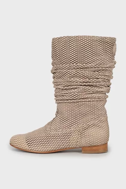 Light brown leather boots