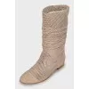 Light brown leather boots
