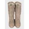 Light brown leather boots