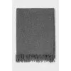 Gray fringed scarf