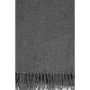 Gray fringed scarf
