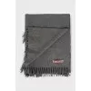 Gray fringed scarf