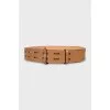 Wide brown leather belt