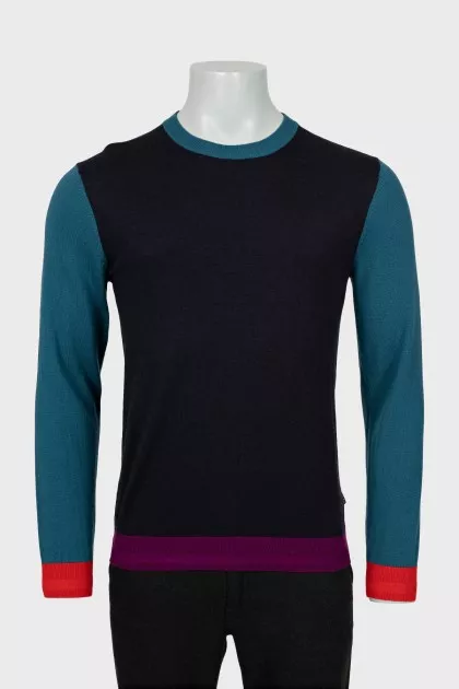 Men's knitted jumper in combined colors