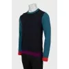 Men's knitted jumper in combined colors