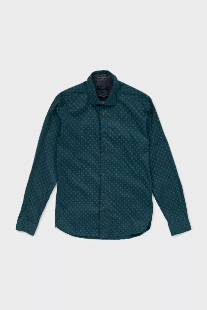 Men's green printed shirt