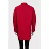 Red denim shirt