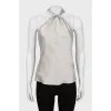 Silk tie back top