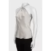 Silk tie back top