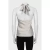 Silk tie back top
