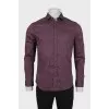 Men's burgundy printed shirt