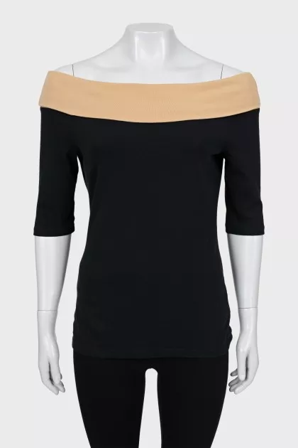 Two-tone off-shoulder top