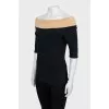 Two-tone off-shoulder top