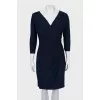 Dress with drapery and tag