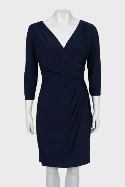 Dress with drapery and tag