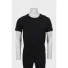 Men's black T-shirt with embroidered logo