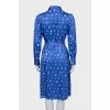 Printed shirt dress with waistband