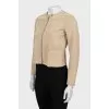 Cropped suede jacket with zipper