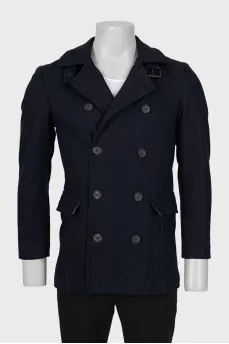 Men's double-breasted cropped coat