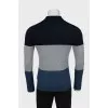 Men's wool jumper in combined colors