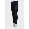 Skinny jeans with leather inserts