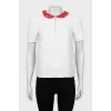 White T-shirt with printed collar