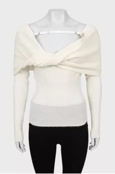Knitted open back sweater