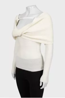 Knitted open back sweater
