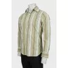Men's fitted shirt with stripe print