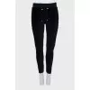 Velor trousers with zips at the bottom