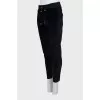 Velor trousers with zips at the bottom