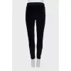 Velor trousers with zips at the bottom