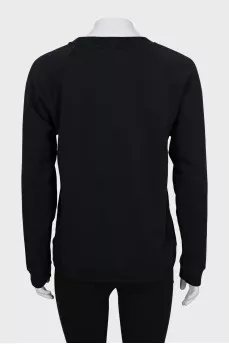 Black sweatshirt with embossed print