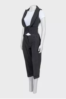 Gray suit with vest and trousers