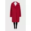 Red eco-fur coat