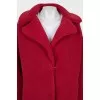 Red eco-fur coat