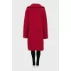 Red eco-fur coat