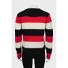 Short pile striped sweater