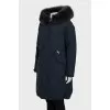 Blue parka with fur