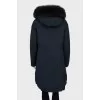 Blue parka with fur