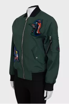 Relaxed bomber jacket with patches