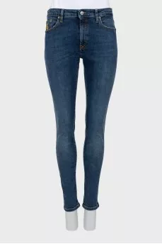 Blue high-waisted skinny jeans
