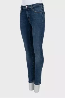 Blue high-waisted skinny jeans